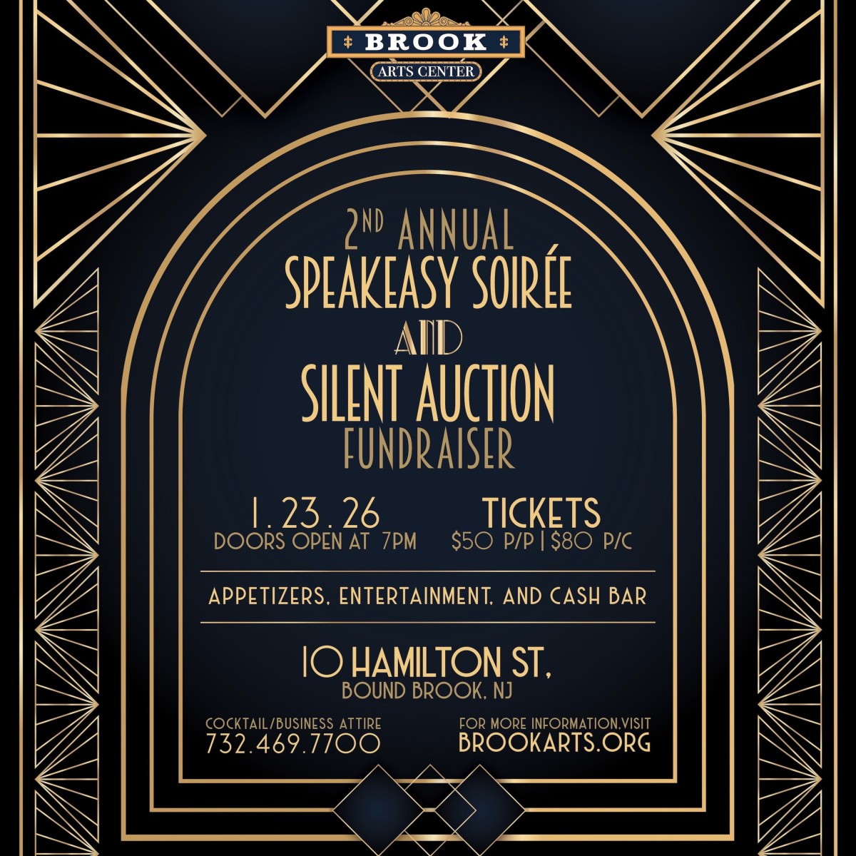 BROOK ARTS CENTER SPEAKEASY SOIREE AND SILENT AUCTION FUNDRAISER