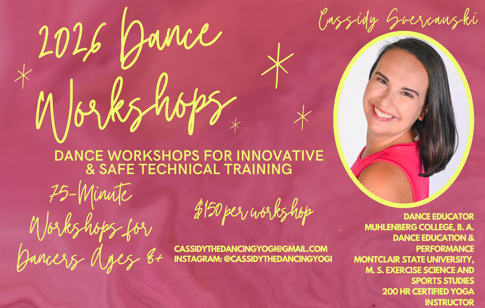 Dance Workshops & Masterclasses with Miss Cassidy!