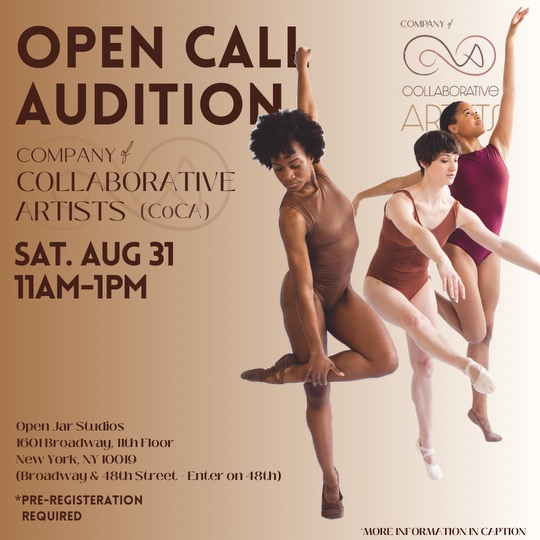 Open Call Audition for Company of Collaborative Artists (CoCA) on Sat. 8/31