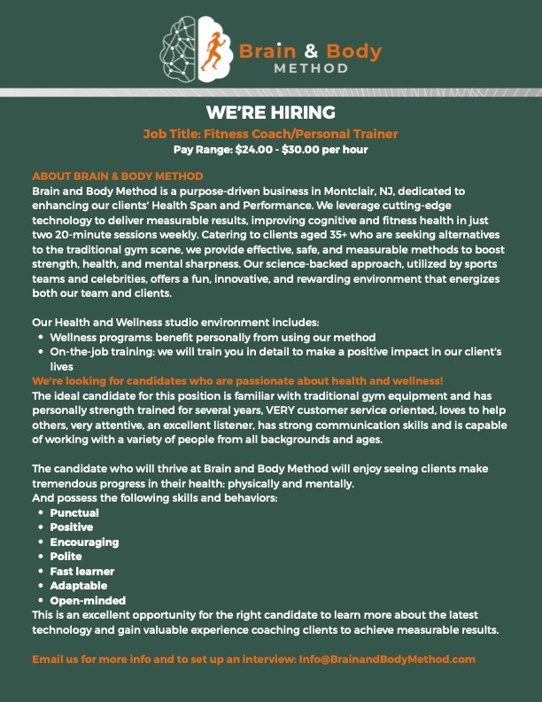 Brain and Body Method Fitness Coach/Personal Trainer